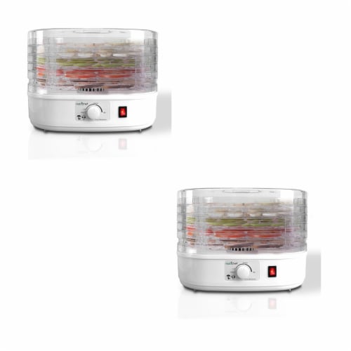NutriChef Kitchen Countertop 5 Tray Electric Food Dehydrator Machine (2 Pack) Perspective: front