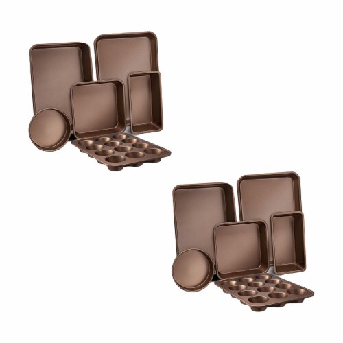 Nutrichef 6-Pieces Kitchen Oven Baking Pans - Non-Stick Bake Tray Sheet Bakeware Set