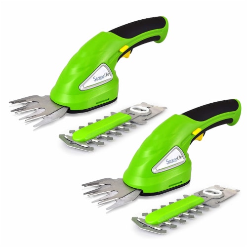 SereneLife Rechargeable Electric Cordless Grass Clipper & Hedge Trimmer (2 Pack) Perspective: front