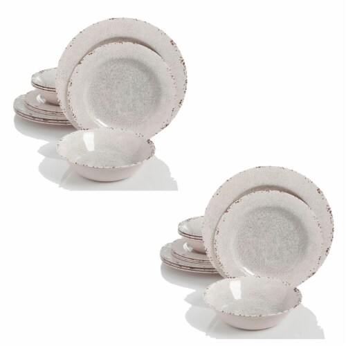 Gibson Studio California Mauna 12 Piece Durable Melamine Dinnerware Set 2 Pack 2 Piece QFC
