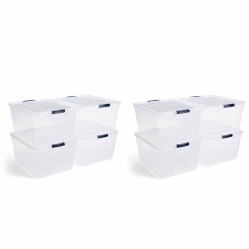 Rubbermaid Cleverstore 71 Qt Latching Plastic Storage Container & Lid (8  Pack), 1 Piece - Kroger