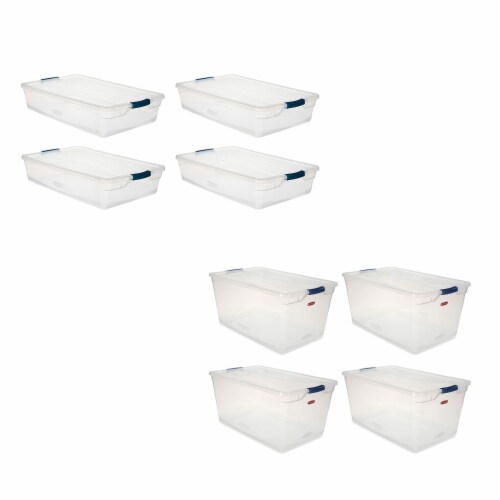 Cleverstore 30 qt. Plastic Storage Tote Container with Lid (6-Pack)