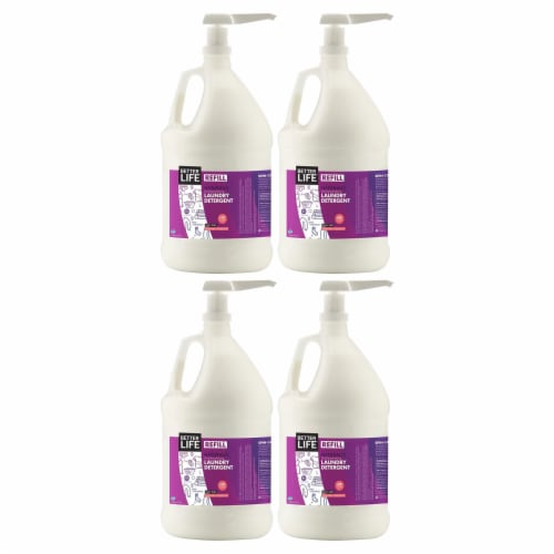Better Life Laundry Detergent with Pump, 1 Gallon, Lavender Grapefruit (4 Pack) Perspective: front