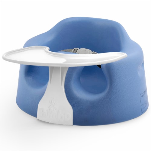 Bumbo Baby Infant Soft Foam Floor Seat w Play Top Tray Attachment Powder Blue 2 Piece Harris Teeter