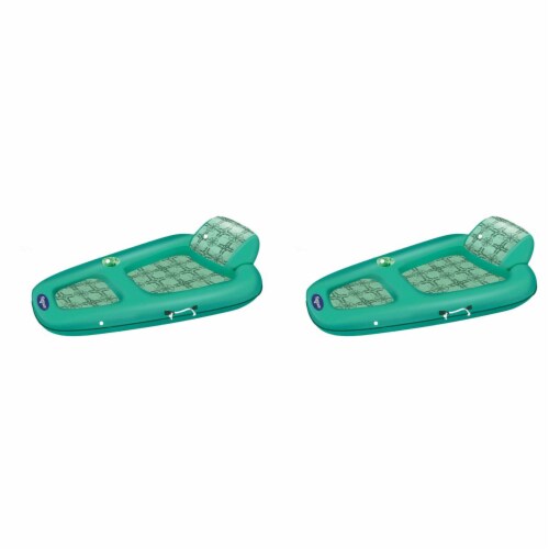 Aqua Leisure Polyknit Water Lounger Pool Inflatable, Compass Rose (2 Pack) Perspective: front