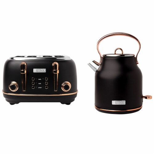 Haden Heritage Stainless Steel Electric Tea Kettle with Toaster, Black/ Copper, 1 Piece - QFC