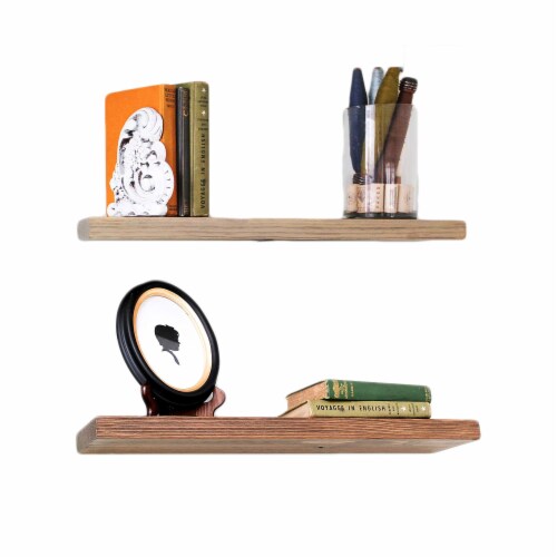 Willow & Grace Connie 24 Floating Shelves with Amanda 24 Wall Mount Shelves Perspective: front