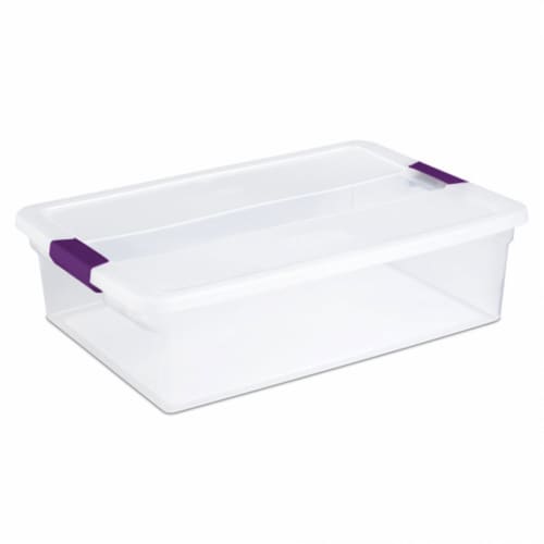 Sterilite 32 Quart Clear View Storage Container Tote with Lid, 12 Pack