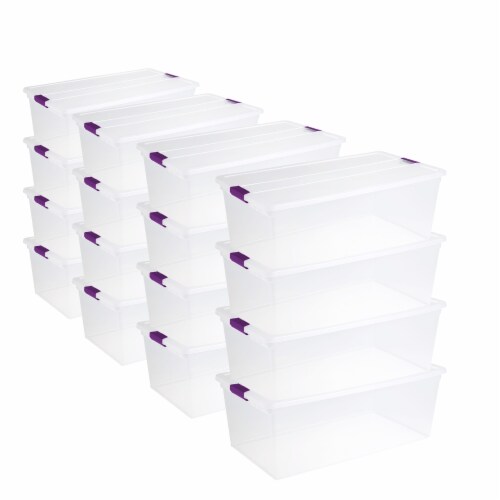 Sterilite 110 Qt Clear Storage Organization Box w/ Secure Latching Lid (16  Pack), 16pk - Kroger