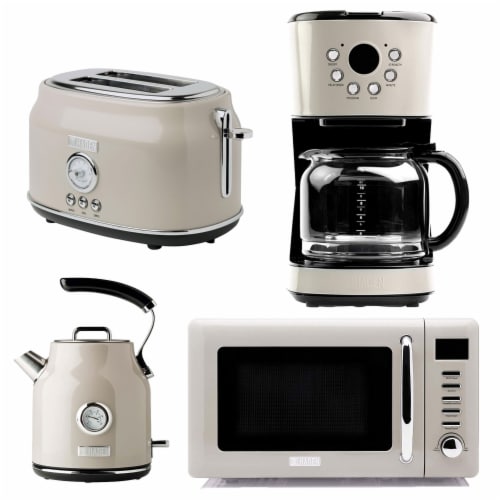 Haden Dorset Toaster & Kettle, Coffee Maker, and Cotswold Microwave, Putty  Beige