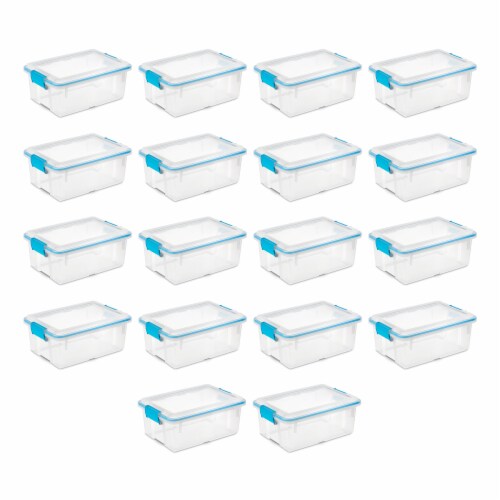 Large Storage Containers 105 Quart Clear Plastic Totes Latching Lids Set of  4