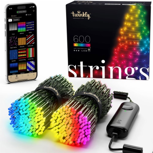 Twinkly Strings App-Controlled Smart LED Christmas Lights 600 ...