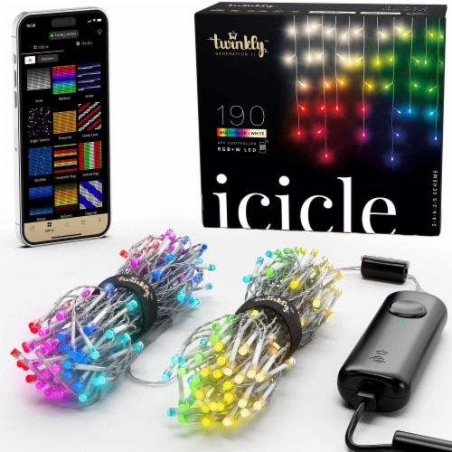 Twinkly Icicle AppControlled Smart LED Christmas Lights 190 RGB+W (4