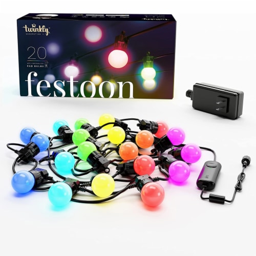 Twinkly Festoon App-Controlled Smart LED Bulb Light String 20 Multicolor(2 Pack) Perspective: front