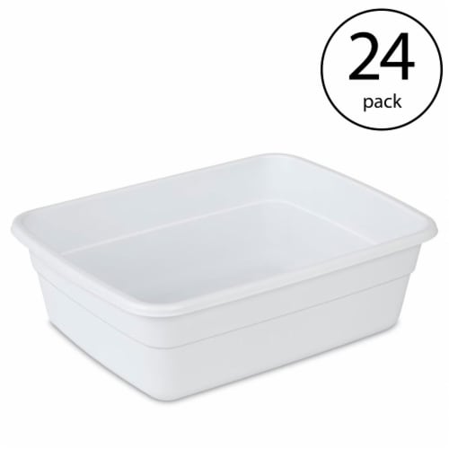 Sterilite Small Portable Rectangle Plastic 8 Qt Dish Pan Basin