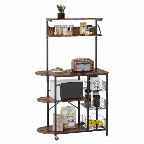 17 Stories 35.4” Bakers Coffee Bar Station Kitchen Storage Rack