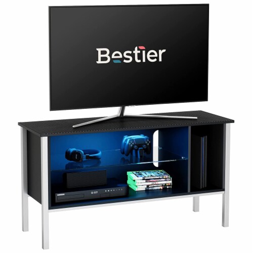 Bestier Gaming Entertainment TV Stand Center w/Shelf, 44in, Black