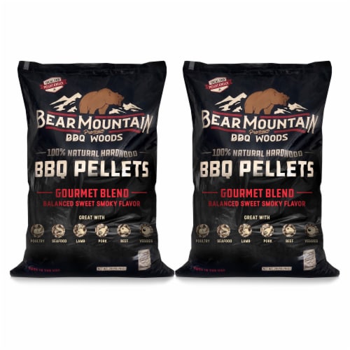 Bear Mountain BBQ Natural Hardwood Gourmet Blend Smoker Pellets, 20 lbs (2 Pack) Perspective: front