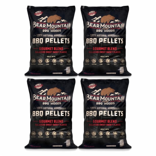 Bear Mountain BBQ Natural Hardwood Gourmet Blend Smoker Pellets, 20 lbs (4 Pack) Perspective: front