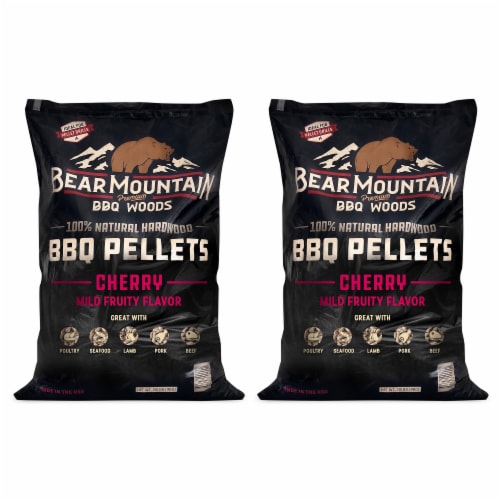 Bear Mountain BBQ All Natural Hardwood Cherry Smoker Pellets, 20 lbs (2 Pack) Perspective: front