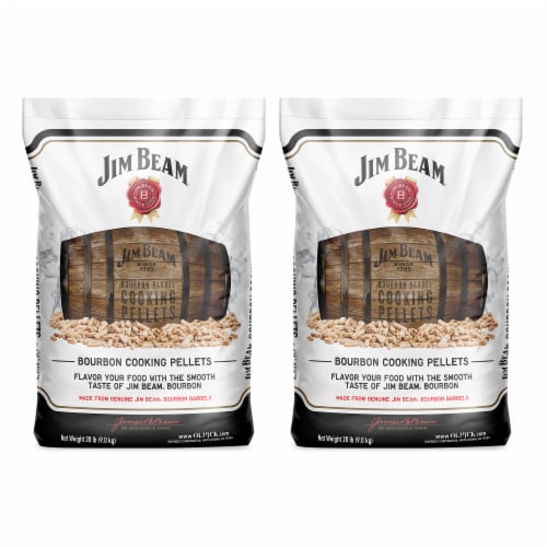 Ol' Hick Cooking Pellets Jim Beam Bourbon Barrel BBQ Grilling Pellets (2 Pack) Perspective: front