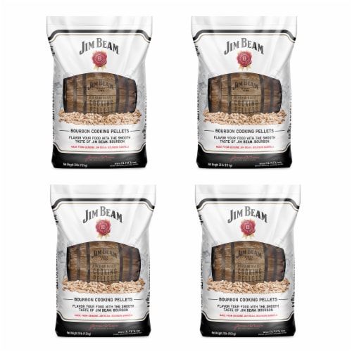 Ol' Hick Cooking Pellets Jim Beam Bourbon Barrel BBQ Grilling Pellets (4 Pack) Perspective: front
