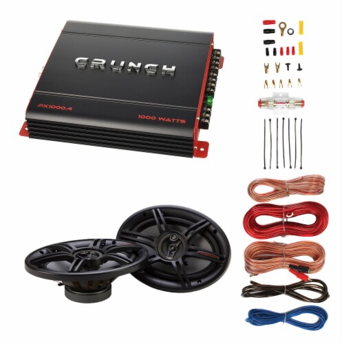 Crunch PX1000.4 Amplifier, 3-Way CS Speaker, & Soundstrom 8 Gauge Car Wiring Kit, 3 Piece - Fry's Food Stores Crunch PX1000.4 Amplifier, 3-Way CS Speaker, & Soundstrom 8 Gauge Car Wiring Kit, 3 Piece - Fry's Food Stores