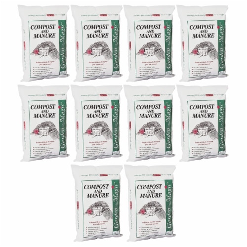 Michigan Peat 5240 Lawn Garden Compost and Manure Blend, 40 Pound Bag (10 Pack) Perspective: front