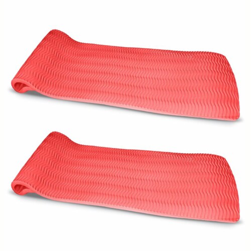 Vos 72 Soft Wavy Foam UV Chlorine Resistant Water Pool Float, Coral (2 Pack) Perspective: front