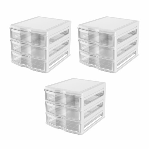 Life Story 3 Drawer Stackable Shelf Organizer Plastic Storage Drawers,  White, 1 Piece - Kroger