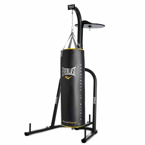 Everlast Dual Station Bag Stand and Powercore NevaTear 100 Pound Hanging Bag 2 Piece Dillons Food Stores