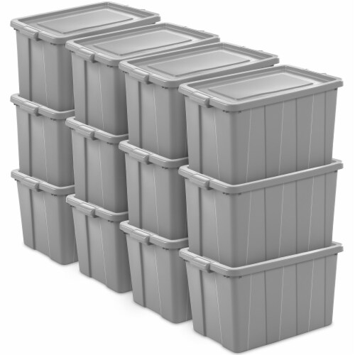 Heavy duty Container Bin Tote Storage W/ Snap Lid 40 Gallon Box Stackable 3  Pack