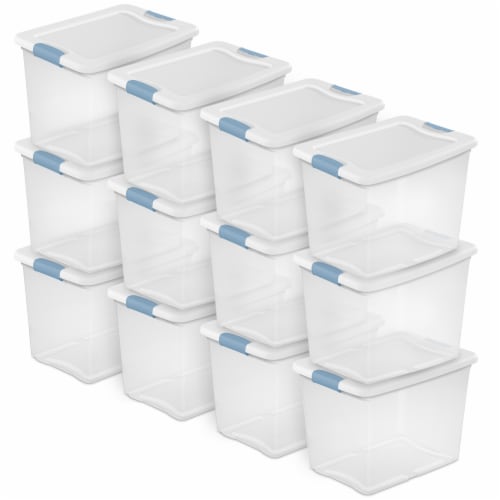 Life Story Clear 6-Quart Storage Box with Green Snap Lids, 6-Pack