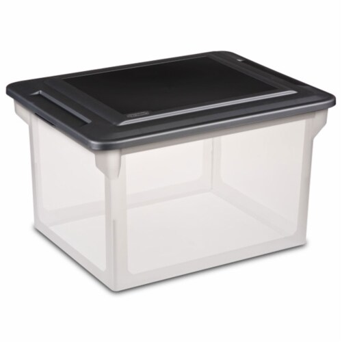 Sterilite - Convenient Versatile Clear Organizing Storage File Box w/Lid (4 Pack)