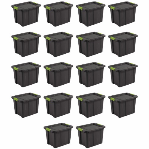 4 PLASTIC STORAGE CONTAINERS 18 Gallon Sterilite Stackable Tote Box Bin  With Lid 