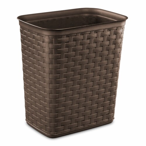 Sterilite Weave 3.4 Gallon Plastic Home & Office Wastebasket Trash Can (12 Pack) Perspective: front