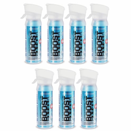 Boost Oxygen 3L Pocket Sized Canned Oxygen with Mouthpiece, Peppermint (7 Pack) Perspective: front