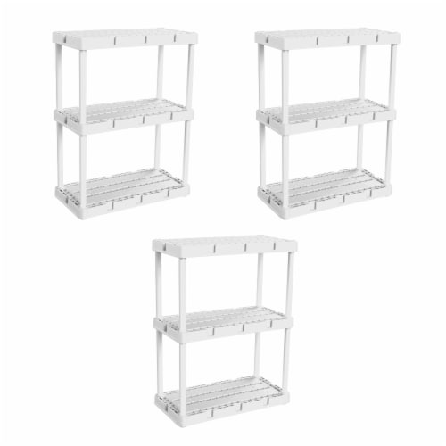 Gracious Living Knect A Shelf 3 Shelf Interlocking Organizers, White (3 Pack)