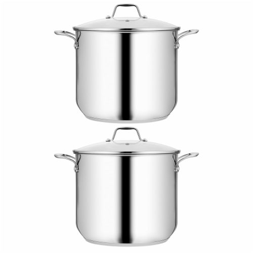 NutriChef Heavy Duty 19 Quart Stainless Steel Soup Stock Pot with Lid (2  Pack), 1 Piece - Fred Meyer