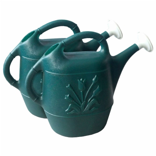 Union Products 63065 Indoor Outdoor 2 Gallon Plant Watering Can, Green (2 Pack) Perspective: front