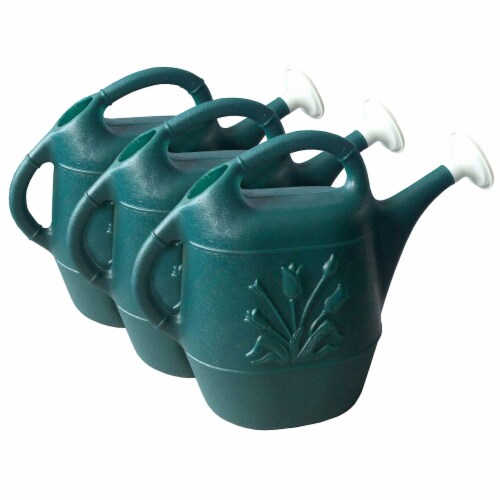 Union Products 63065 Indoor Outdoor 2 Gallon Plant Watering Can, Green (3 Pack) Perspective: front