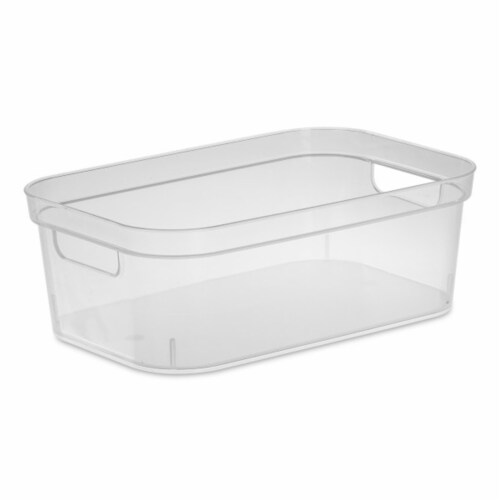 Sterilite 4.25x8x12.25 In Storage Bin w/ Carry Through Handles, Clear (24 Pack) Perspective: front