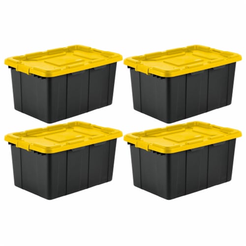 Sterilite 27 Gallon Industrial Storage Tote w Latching Lid Black
