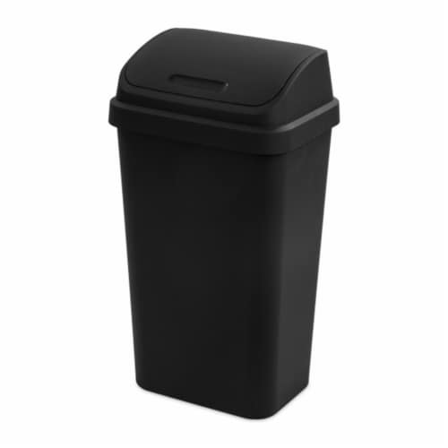 Sterilite 13 Gal Kitchen Swing Top Lidded Wastebasket Trash Can, Black (12  Pack), 1 Piece - Fred Meyer