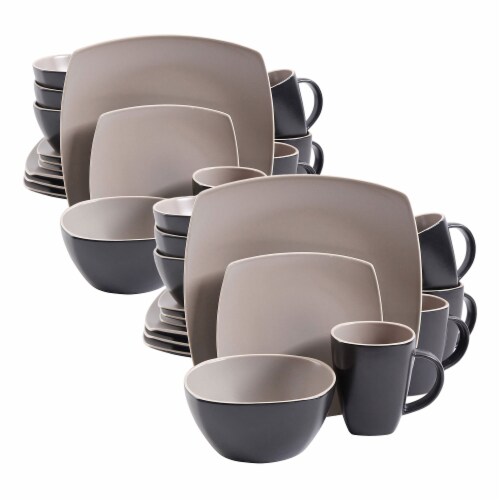 Gibson Elite 16 Piece Matte Dinnerware Set with Plates Bowls and Mugs 2 Pack 2 Piece Fred Meyer