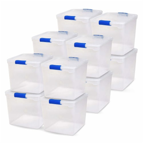 31 qt. Heavy Duty Clear Plastic Stackable Storage Containers (12-Pack)