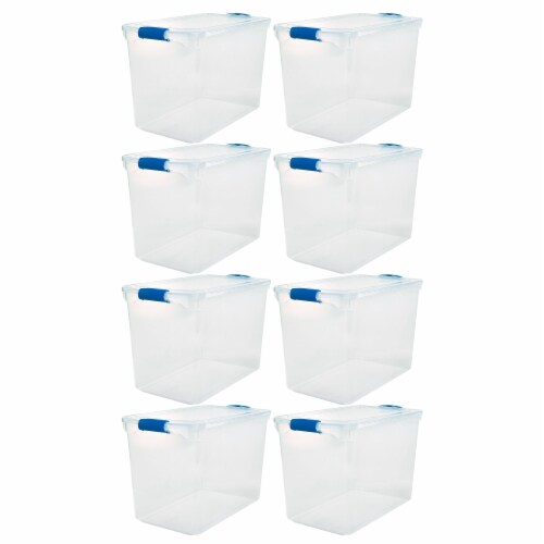 Homz 112 Quart Heavy Duty Clear Plastic Stackable Storage Containers, 8  Pack, 1 Piece - Kroger