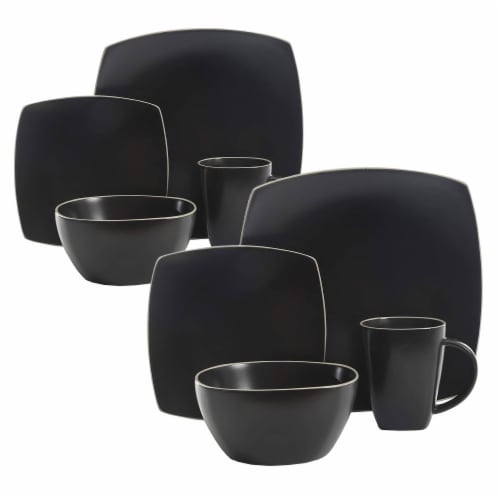 Gibson Elite Soho Lounge 16 Piece Dinnerware Set for 4 Matte Black 2 Pack 2 Piece Mariano s