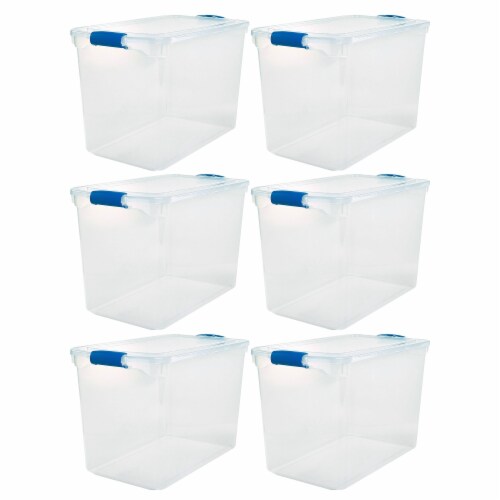 Rubbermaid - Cleverstore 30 Quart Plastic Storage Tote Container with Lid (6 Pack)