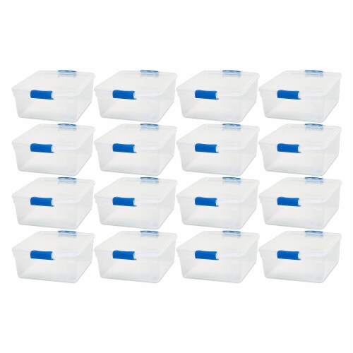 Homz 15.5 Quart Heavy Duty Clear Plastic Stackable Storage Containers, 16  Pack, 1 Piece - Pay Less Super Markets